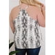 thumbnail image 1 of ABPHQTO Camiseta de tirantes de espagueti con empalme de encaje de piel de serpiente de talla grande dorada para mujer, 1 of 5