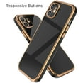 thumbnail image 2 of Case for iPhone12 Pro Max 6.7 Inch, Soft Silicone Slim Case Electroplated Straight Edge Phone Case Shockproof Protective Case -Black, 2 of 8
