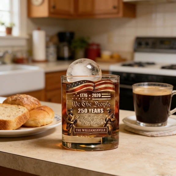 1776-2026 250th Anniversary Glass Cup,6.8 oz Patriotic Water Cup,Perfect for Coffee,Tea,Juice,Beverage cup