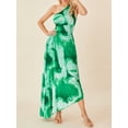 thumbnail image 3 of Faithtur Robe Longue pour Femmes, Robe d'Été Sans Manches à une Épaule Plissée Imprimé Teinture sur Nœuds Robe de Vacances, 3 of 9