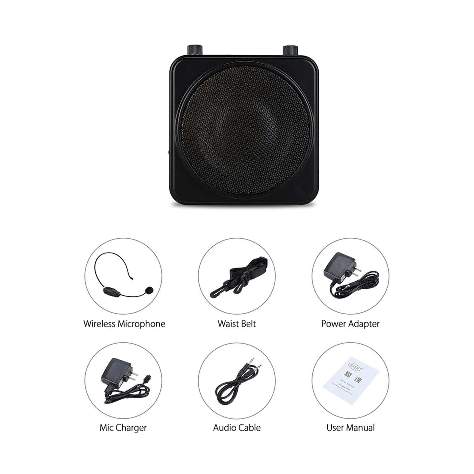 22W Portable Wireless Bluetooth 2200mA Voice Booster Amplifier Speaker Headset Microphone ,Loud Sound