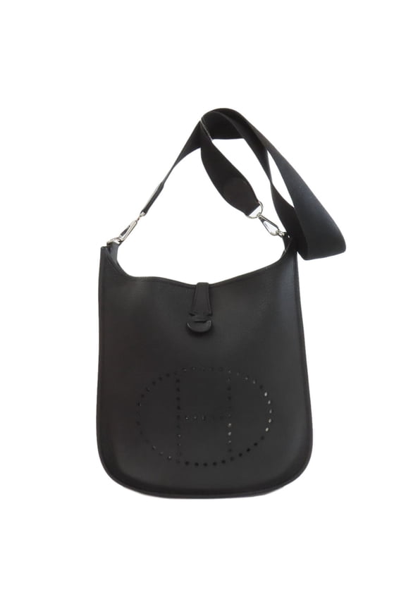 Pre-Owned Hermes Evelyne 1 PM Shoulder Bag with Silver Hardware, Taurillon Leather, Women's