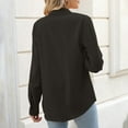 thumbnail image 6 of Admvng Blouses for Women Summer Fashion Causal Button Solid Blouse Long Sleeve Shirt S-3XL, 6 of 9