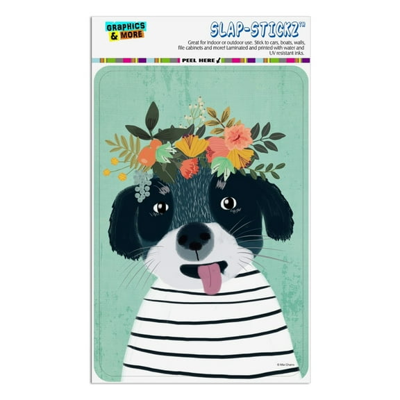 Funny Puppy Flowers in Hair Home Business Office Sign