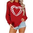 thumbnail image 1 of Penkiiy Chandail en Molleton de la Saint-Valentin pour Femmes, Chemise Oversize Cœur d'Amour, Pull à Manches Longues m Rouge, 1 of 4
