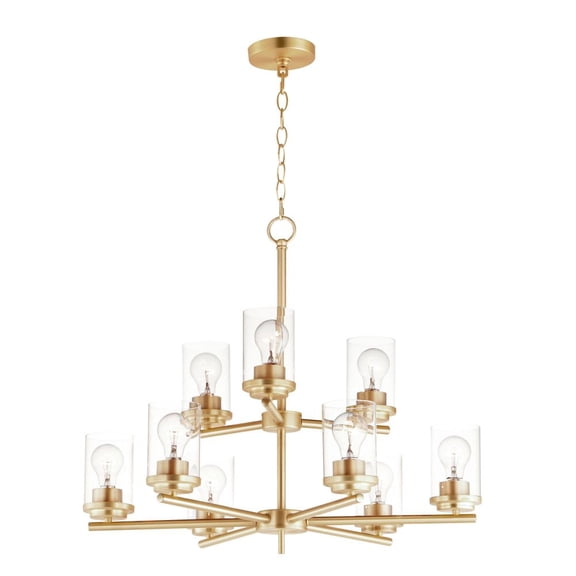 10206CLSBR Maxim Lighting Corona - 9 Light 2-Tier Chandelier-Satin Brass Finish    -Traditional Installation