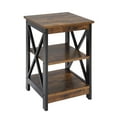 thumbnail image 4 of Covenience Concepts Oxford End Table with Shelves, Barnwood/Black, 4 of 4