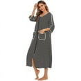 thumbnail image 4 of Zipper Front Housecoat Short Sleeve & Half Sleeve Zip Nightgown Long Houedress with Pockets, 4 of 7