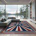 thumbnail image 2 of ODIKA 8'x10' Washable Area Rug Non-Shedding, Easy Care, Independence Day With Faded Star Design And Radiating Stripes for King Size Bedroom Under Bed, Master Suite, 2 of 7
