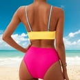 thumbnail image 5 of BOBOGOJP Women's Bikini Sets Two Piece Swimsuit High Waisted V Neck Twist Front Adjustable Spaghetti Straps Bathing Suit Yellow for Size S, 5 of 8
