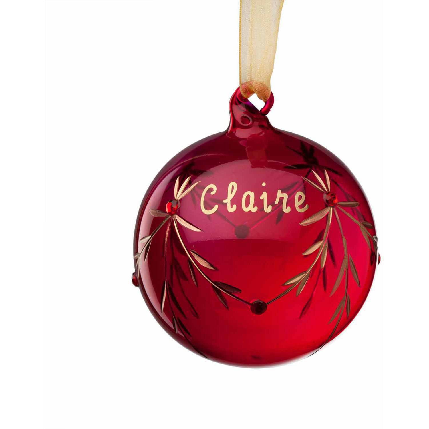Personalized Glass Birthstone Christmas Ornament - January ...