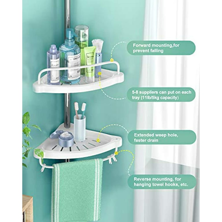 Corner Shower Caddy Adjustable Shower Shelf Constant Tension Rack NEW