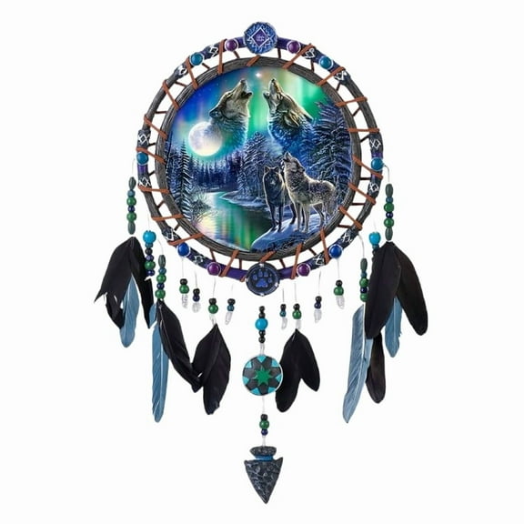 The Bradford Exchange Celestial Wildwood Illuminated Dreamcatchers Issue #3 from Aurora Borealis Wall Decor Collection by James Meger 9.5" W x 12.5" H