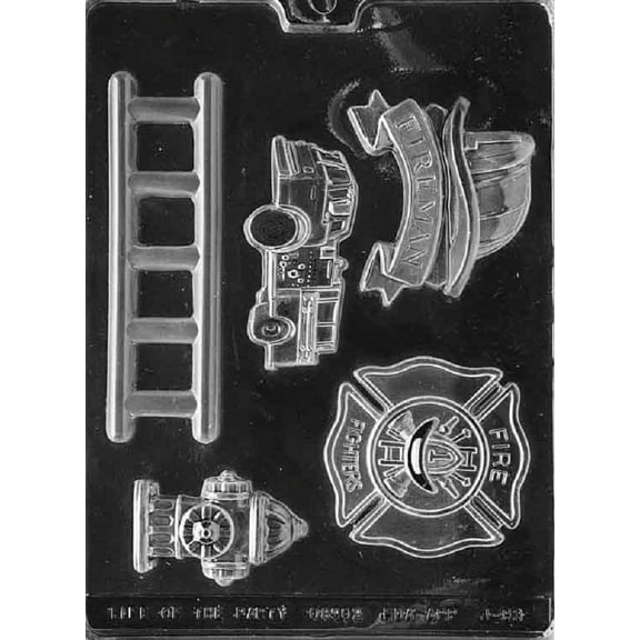 Grandmama's Goodies J083 Firefighter Kit Chocolate Candy Soap Mold with Exclusive Molding Instructions