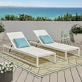thumbnail image 2 of GDF Studio Camdyn Outdoor Mesh and Aluminum Armless Adjustable Chaise Lounges, Set of 2, White, 2 of 10