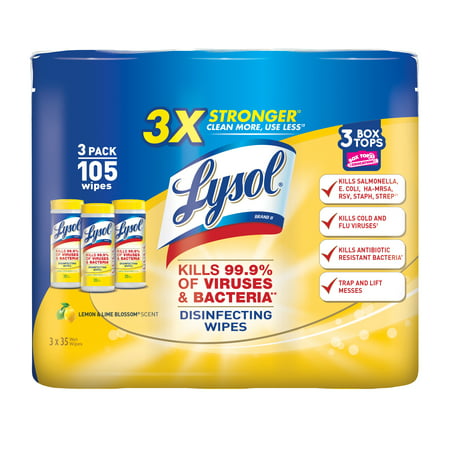 Lysol Disinfecting Wipes, Lemon & Lime Blossom, 105ct