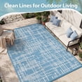 thumbnail image 4 of VUNATE Outdoor Rug 6'x9' Waterproof Modern Texture Woven Plastic Patio Rug for Beach RV Camping Garden Picnic Deck Backyard Porch Decor Blue and White, 4 of 7