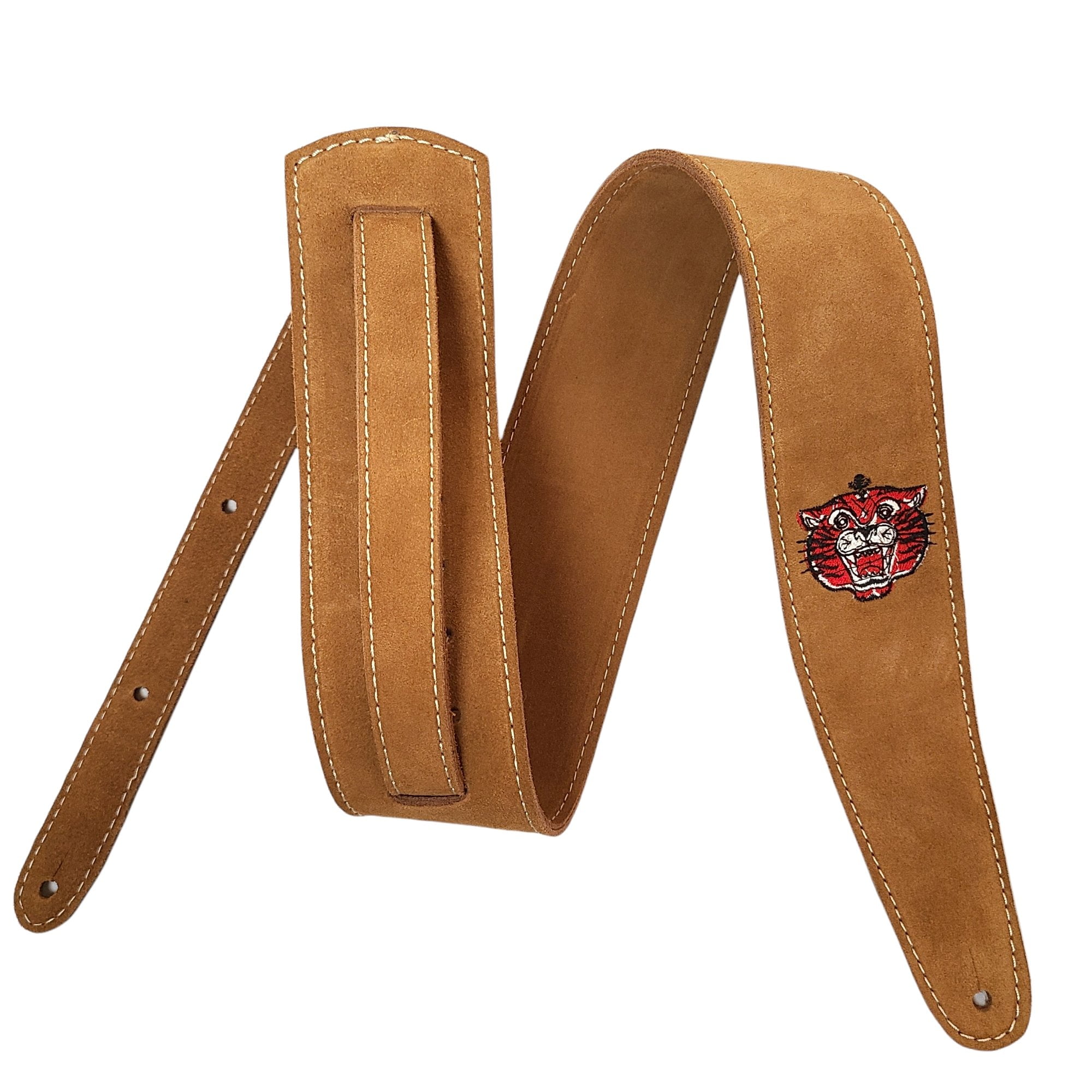 Henry Heller Guitar Strap Suede Leather Embroidered Electric Acoustic USA Tiger