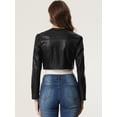 thumbnail image 4 of Chaqueta Corta de cuero PU para mujer Allegra K Bolero Shrug Negro XS, 4 of 5