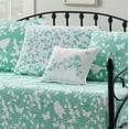 thumbnail image 5 of Home Soft Things 6-Piece Reversible Quilted Daybed Set w/ Bedskirt, Shams & Pillow - Birdsong Teal, 75"x39", 5 of 6