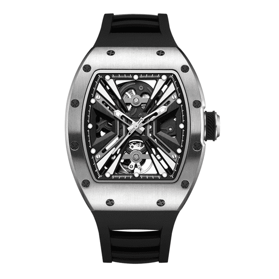 MEGIR Skeleton Dial Men Sport Watches Stainless Steel Automatic Mechanical Wristwatch 30M Waterproof