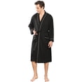 thumbnail image 2 of Men'S Robes Cotton Bathrobe Lightweight Soft Knee Length Sleepwear, 2 of 5
