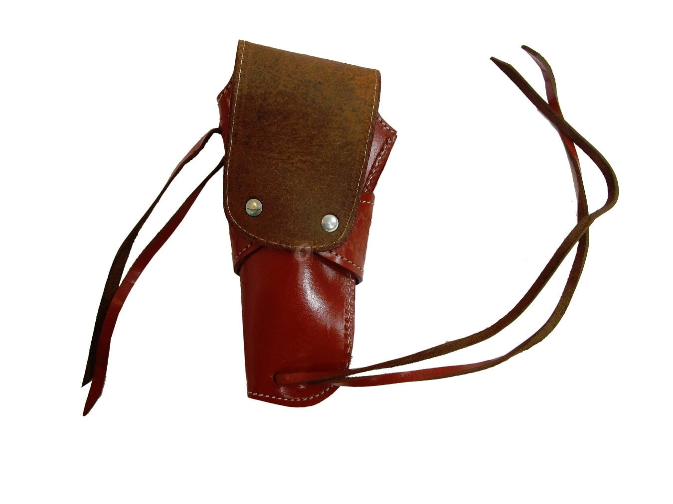Leather Holster Long Barrel OWB Revolver Pistol Fit Basket Tooled Red - Right Hand