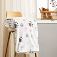 thumbnail image 4 of Manta para perro/gato, diseño de huellas de patita adorable, idea de regalo ideal, fácil de lavar a máquina, 80x100cm, beige., 4 of 5
