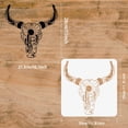 thumbnail image 3 of 1PC Cow Skull Painting Stencils 11.8x11.8 inch Plastic Desert Landscape Drawing Painting Stencils, 3 of 9
