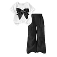 thumbnail image 2 of ITSAME Girls Outfit Set Bow Print T-Shirt and Cargo Pants 2-Piece Summer Fashion Casual Clothes Black Size 12, 2 of 7