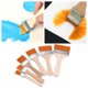 thumbnail image 2 of 6 Pinceles Planos Pinceles Para Pintura Al Óleo Pinceles De Nylon Con Memoria Juego De Pinceles Para Limpiar, Pintar Paredes, Engrasar, Pegar Pinceles Para Pintar Lienzos Con Mango Natural, 2 of 8