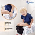 thumbnail image 4 of Toilet Seat Covers Disposable - 20 Pack - Waterproof,Ideal for Kids and Adults – Extra Large,Individually Wrapped for Travel,Toddlers Potty Training in Public Restrooms (Dinosaurs,20), 4 of 7