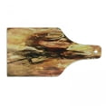 thumbnail image 1 of Vintage Airplane Cutting Board, Abstract Portrait Male Pilot with Fighter Plane Pastel Color Dramatic Sky, Tempered Glass Cutting and Serving Board, Wine Bottle Shape, Multicolor, by Ambesonne, 1 of 1