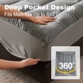 thumbnail image 3 of Queen Quilted Mattress Topper – Soft Pillow Top Fitted Mattress Pad, Down Alternative Fill, Cooling Comfort Breathable Mattress Cover, Machine Washable Deep Pocket Mattress Protector, Gray, 3 of 7