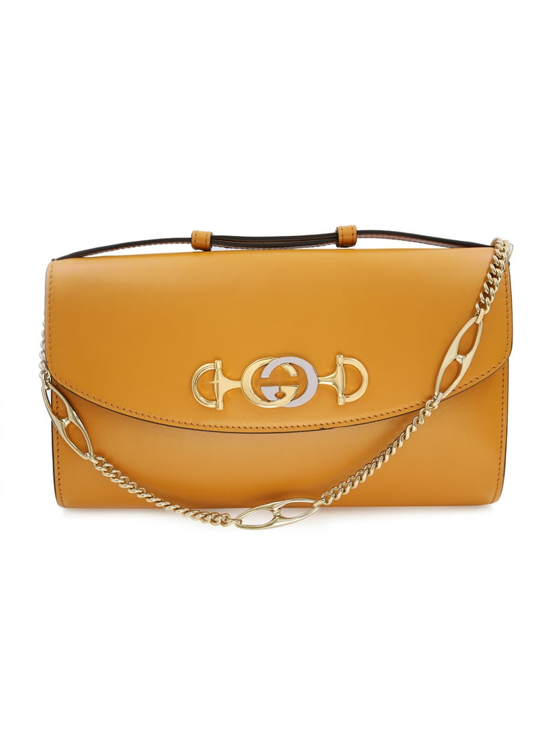 Gucci Zumi Smooth Leather Top Handle Mustard Yellow Small Shoulder