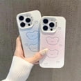 thumbnail image 5 of for iPhone Case,Cute Hollow Bear Gradient Pattern Slicone Soft Shockproof Phone Case (Pink,iPhone 14 Plus), 5 of 6
