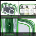 thumbnail image 4 of Bolsa de maquillaje YedSintu, PVC transparente, impermeable, de viaje, verde M, 4 of 7