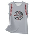 thumbnail image 4 of Gray Women's Tanks, Ladies Spring/Summer Round Neck Baseball Letter Print Be Your Own Sunshine Sleeveless Tank Top,Women's Tanks & Camis XL, 4 of 4