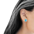 thumbnail image 5 of 10mm Oval Stud Earring Lab Created Blue Opal Solid 925 Sterling Silver, 5 of 5
