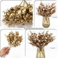 thumbnail image 3 of Artificial Golden Plants for Christmas Decor, Plastic Grass Faux Shrubs Fake Leaves Simulation Bushes for Indoor/Outdoor Decor, Table Centerpieces, Planter Filler -Gold Eucalyptus 2 Pack, 3 of 15