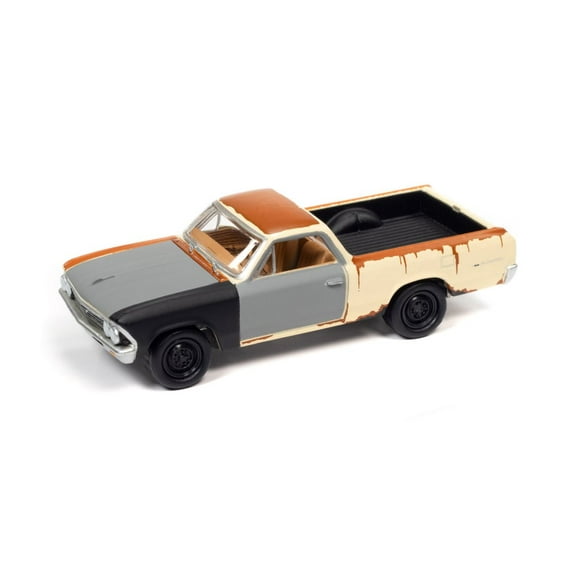 1966 Chevy El Camino, Yellow /Gray - Johnny Lightning JLSP212/24B - 1/64 Scale Diecast Car