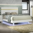 thumbnail image 2 of Furniture of America Chora Solid Wood Platform Bed with Underbed LED, King, White and Gold, 2 of 6