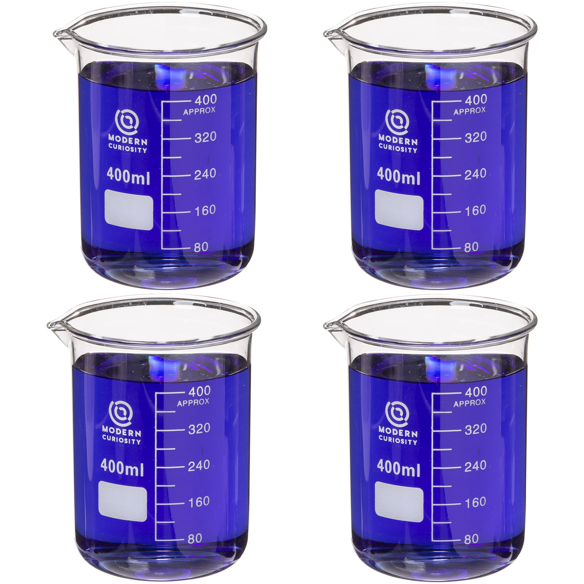 4pack Glass Beakers 400mL