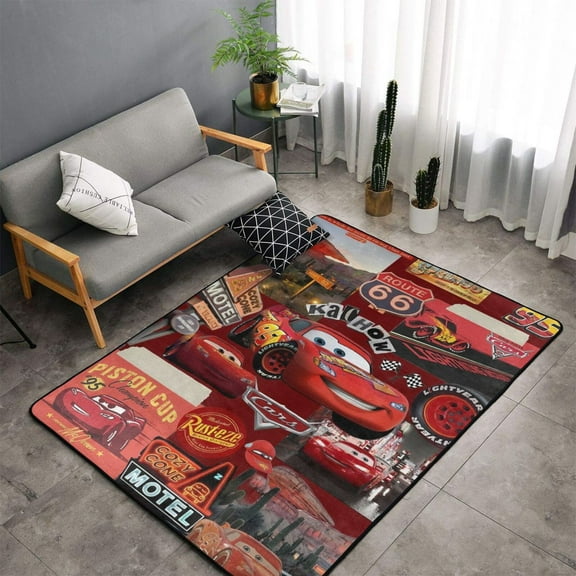 Area Rugs Soft Non-Slip Floor Mats Lightning McQueen Carpets Doormat for Living Room Bedroom Decor 60"x39"