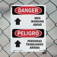 thumbnail image 4 of Men Working Above Bilingual OSHA Danger Aluminum Sign 18 Inch x 12 Inch - 10 Pack, 4 of 8