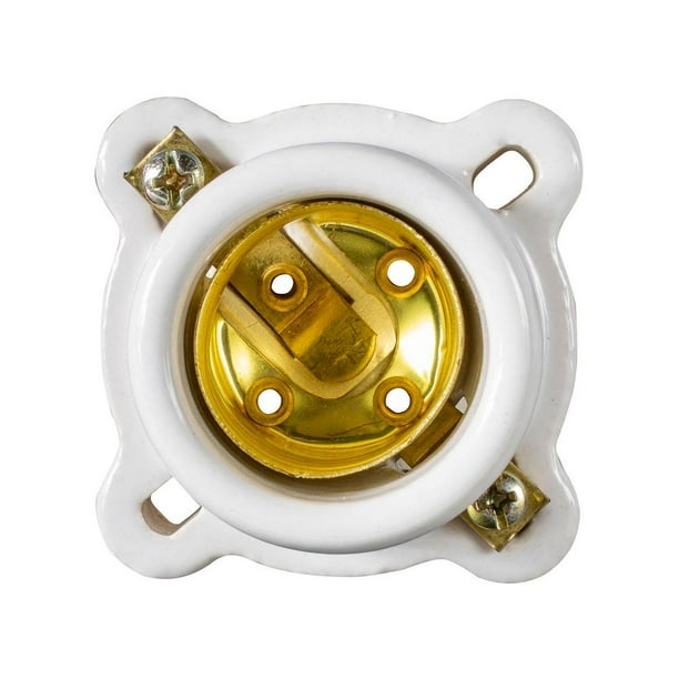 Portalámpara Cuadrado Iusa Blanco Porcelana Base E26