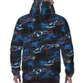 thumbnail image 7 of Sikiie Blue Sports Car Men's Hoodie, Essentials Hoodie, Sweatshirt, Pullover Hooded Sweatshirt for Men-Small, 7 of 7
