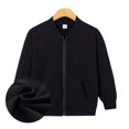 thumbnail image 3 of GYRATEDREAM Kids Varsity Jacket Boys Girls Baseball Jacket Sports Outerwear Zipper Coat for School Uniform for 7-8Y Black, 3 of 9