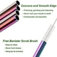 thumbnail image 4 of VEHHE Metal Straws Drinking Straws 10.5" Stainless Steel Straws Reusable 8 Set - Ultra Long Rainbow Color-Cleaning Brush for 20/30 Oz for Yeti, 4 of 8