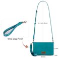 thumbnail image 6 of Wrangler Womens Wristlet Wallet RFID Blocking Bifold Clutch Credit Card Holder Purse with Crossbody Strap, Turquoise, 6 of 7